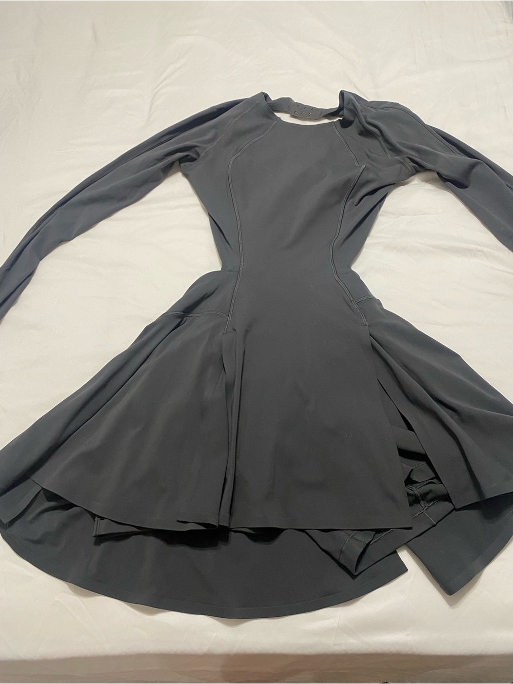 Lululemon Long Sleeve Fit Sports/Tennis Dress in Dark Gray with built in shorts
